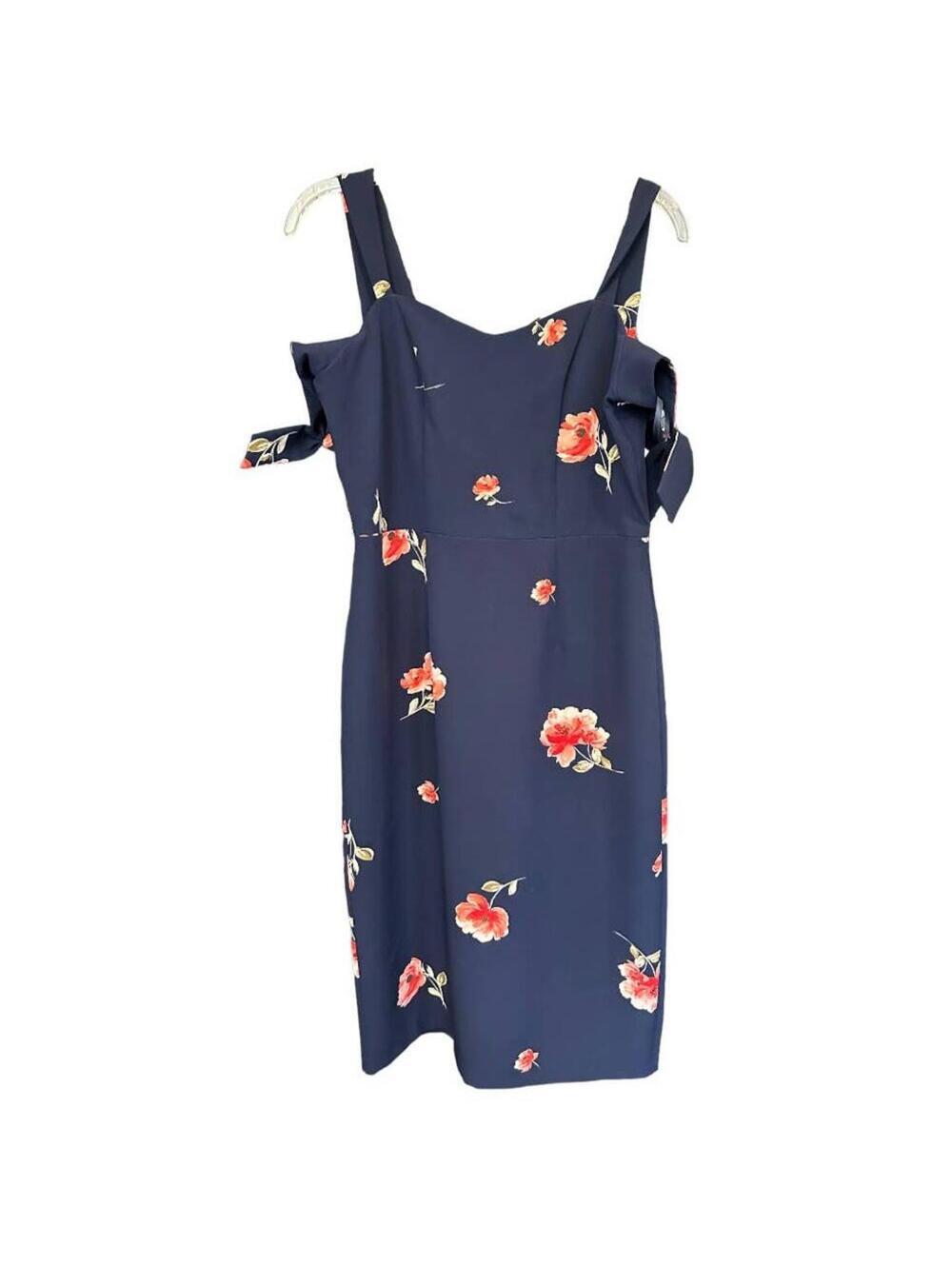 Ashley Graham | Women's Navy Blue Floral Dress  | Size 8 | NWOT | 0792